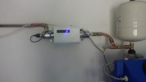 A new ultra violet steriliser installed inside a cubicle at a customer property