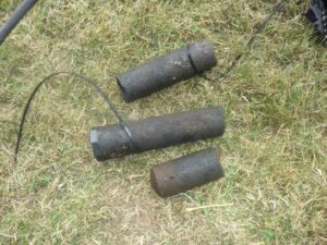 A broken diffuser from a Tricel sewage treatment plant