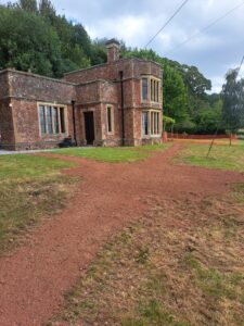 Newly landscaped ground after installation of a sewage treatment plant on the Cothelstone Estate